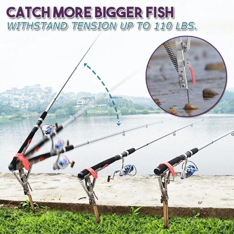 Stainless Steel Rod Stand - Rod Holder for Bank Fishing Automatic Spring Fishing