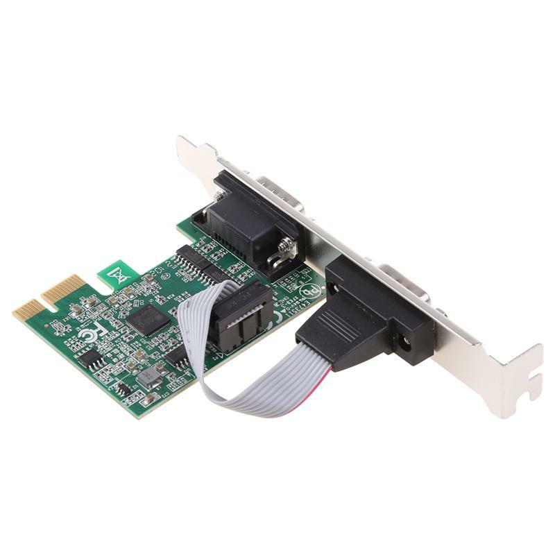 PCIe Dual Serial Expansion Card Chip AX99100 2 Port Industrial DB9 COM RS232