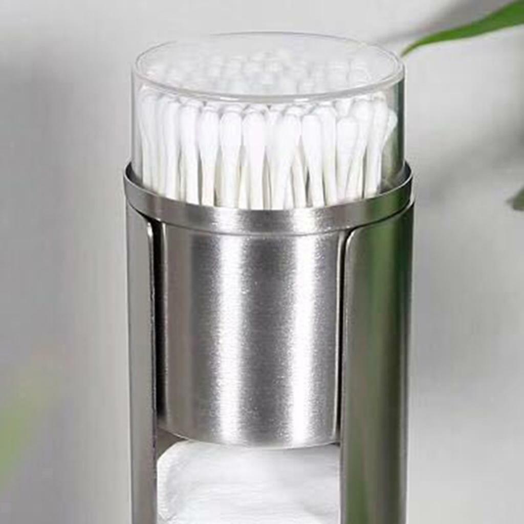 1 package Acrylic  Swab Holder 2 Compartment Round Container Case with Lid