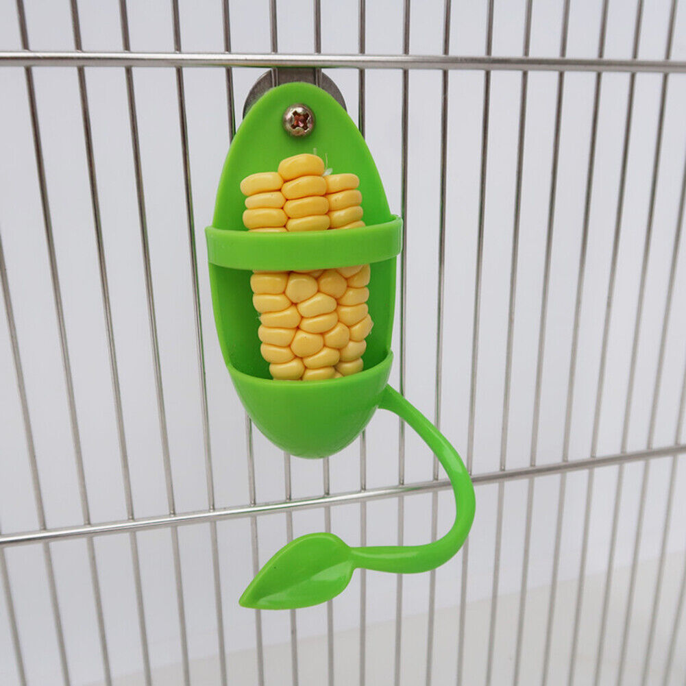 Parrot Bird Feeding Cup Cage Plastic Cuttlebone Food Feeder Holder Standing