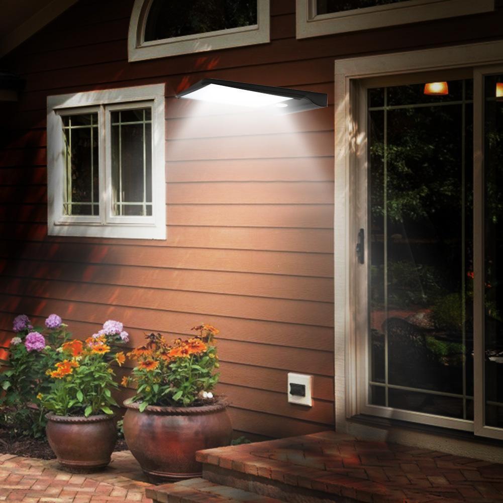 48 LEDs Solar 3 Modes IP65 Motion Sensor Lights Outdoor Wall Lamp (Black)