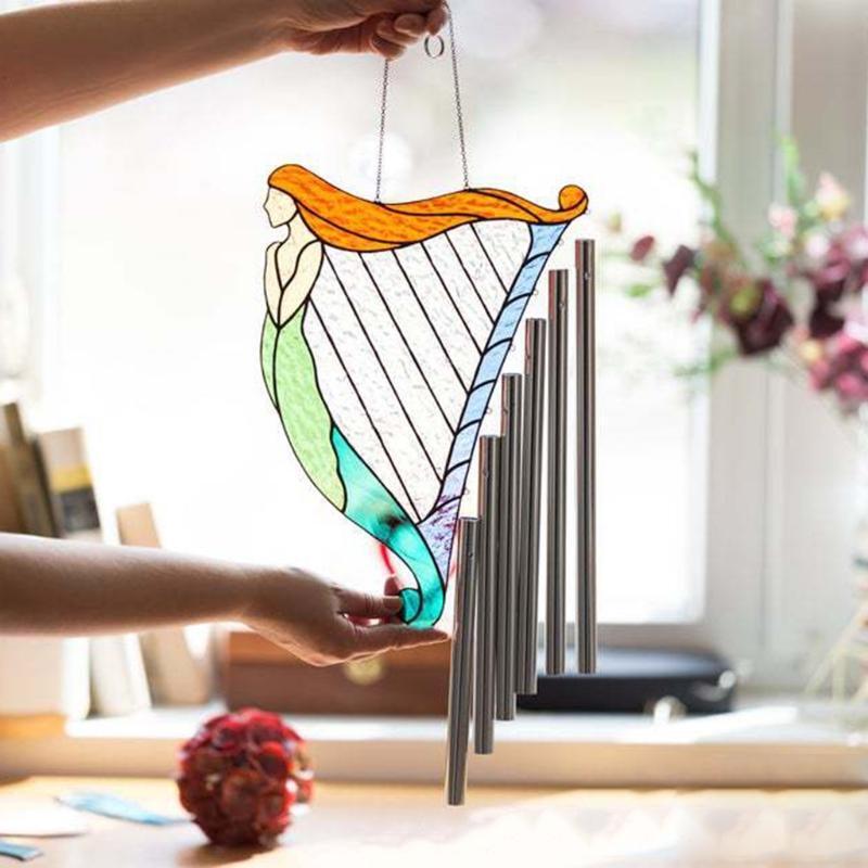 Beauty Girl Harp Multi-Tubes Wind Chimes for Outside Decoration Tuned Elegant