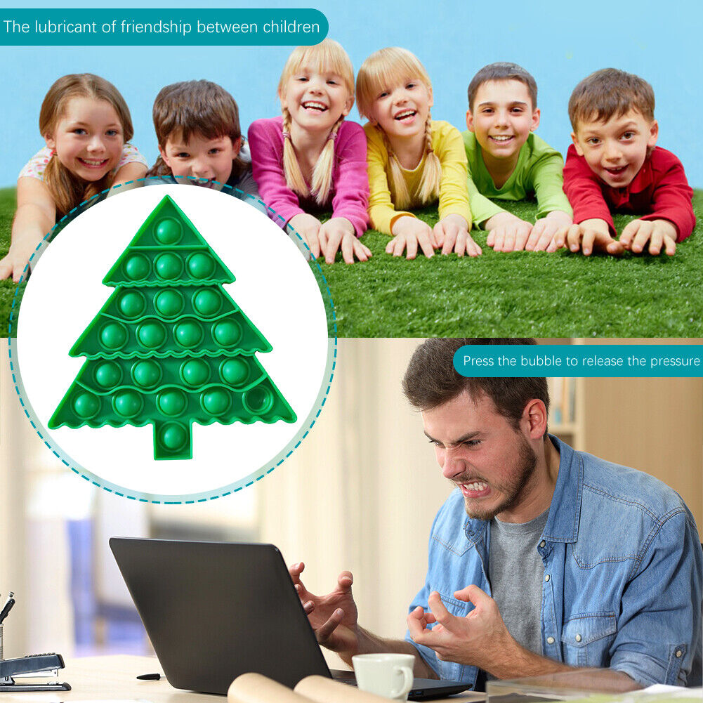 Green Christmas Tree Push Bubble Autism Antistress Sensory Squeezing Gift