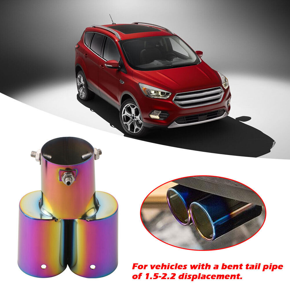 Car Styling Straight Cut Stainless Steel Dual Muffler Exhaust Tail Pipe Tip