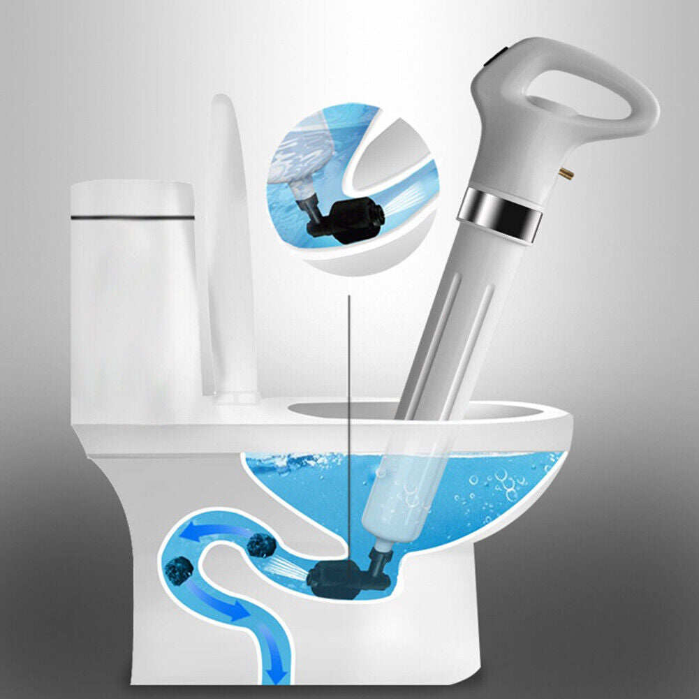 Toilet Dredger Pipe Air Power Blaster Drain Unblocked High Pressure Plunger