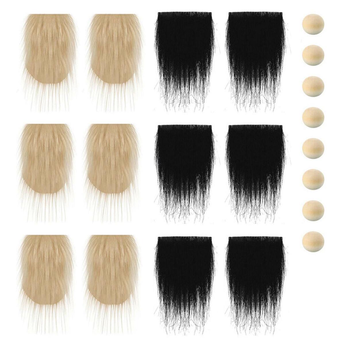 24 Count  Fabric Patches  Beard  Unfinished Wooden Balls