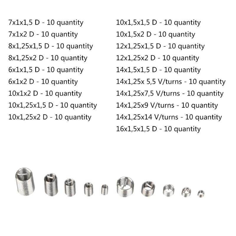 Thread Inserts Stainless Steel Threaded Repair Insert Assortment Kit Coiled Wire