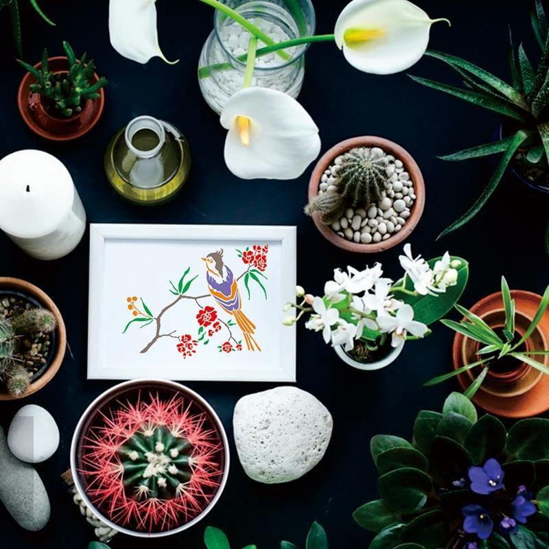 24 Pieces Painting Templates Floral Drawing Stencils Kit for Crafts Scrapbooking