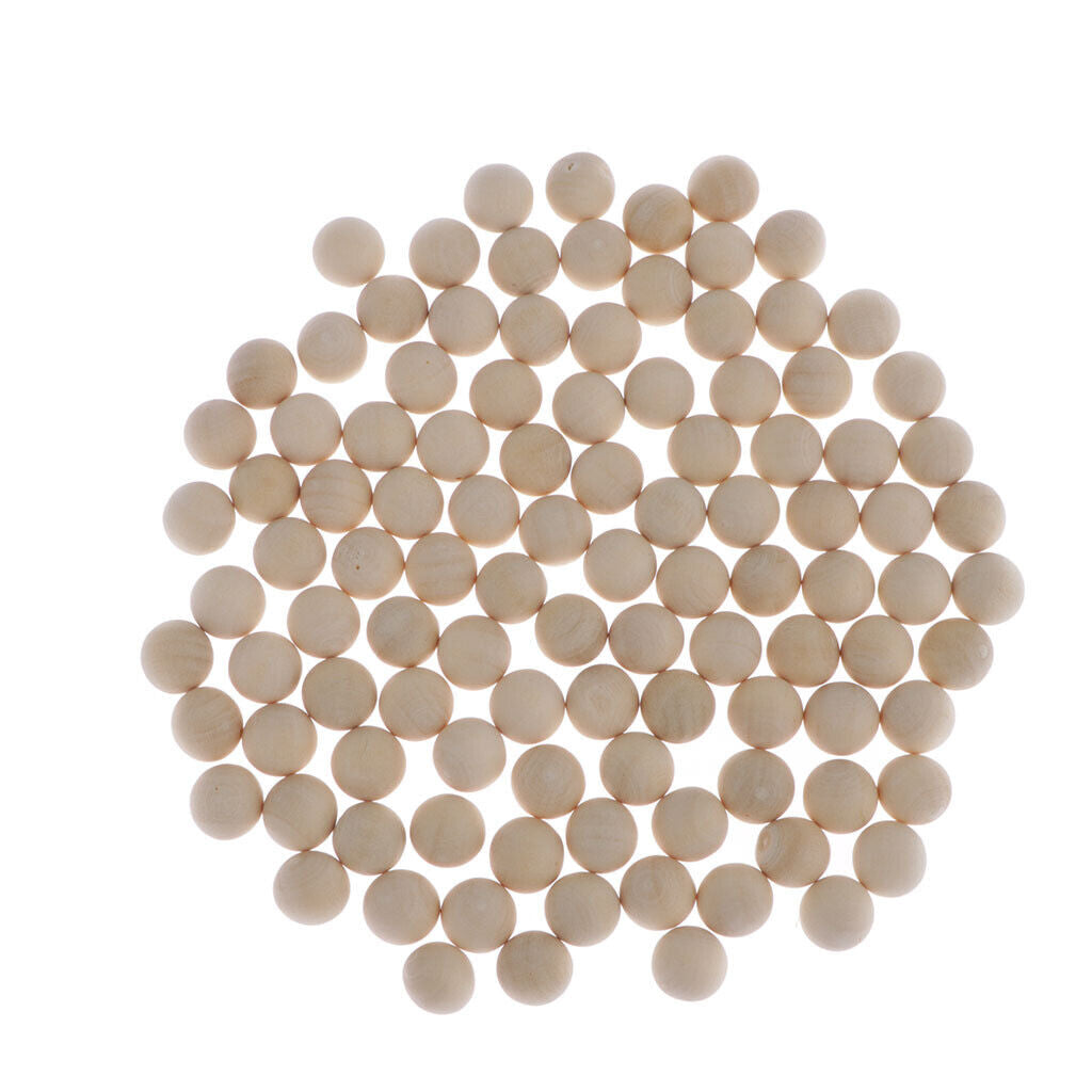 100xHardwood Balls Solid  Beech Wooden Balls  Crafts Making 10mm
