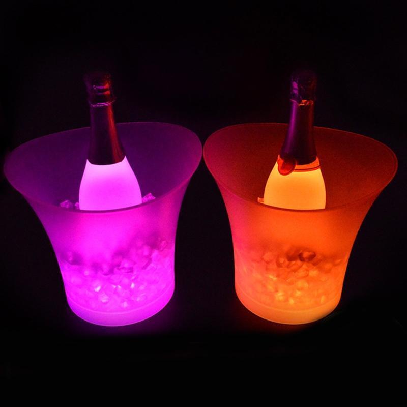 7 Colors Changing Champagne Wine Ice Bucket for Bar Club Theme Pub Beer Juice