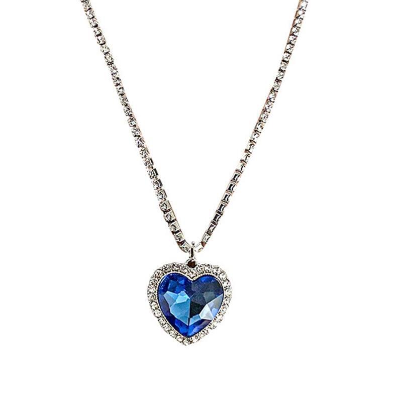 Heart Charm Necklace Wedding Jewelry Accessories for Women Girl Valentine Gifts