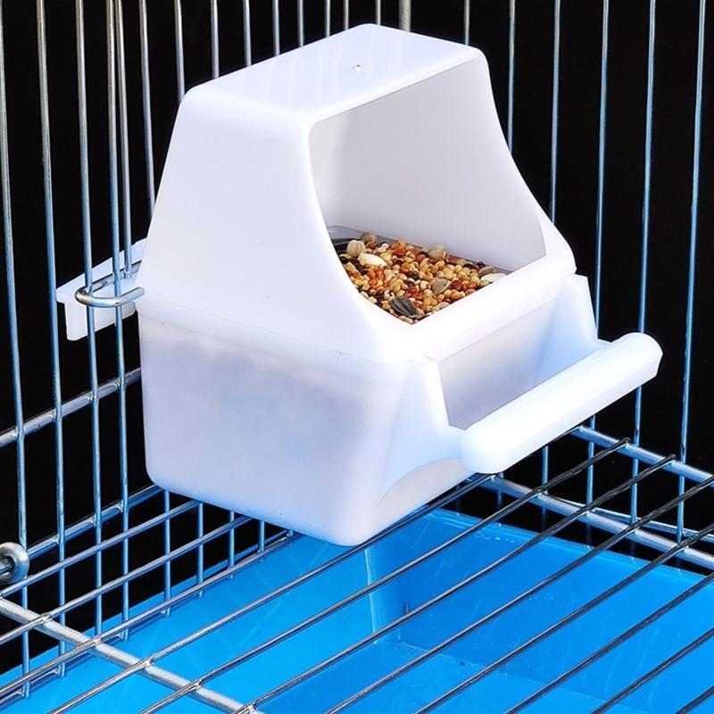 Plastic Bird Feeder with Perch Large Capacity Food Container Easy to Clean