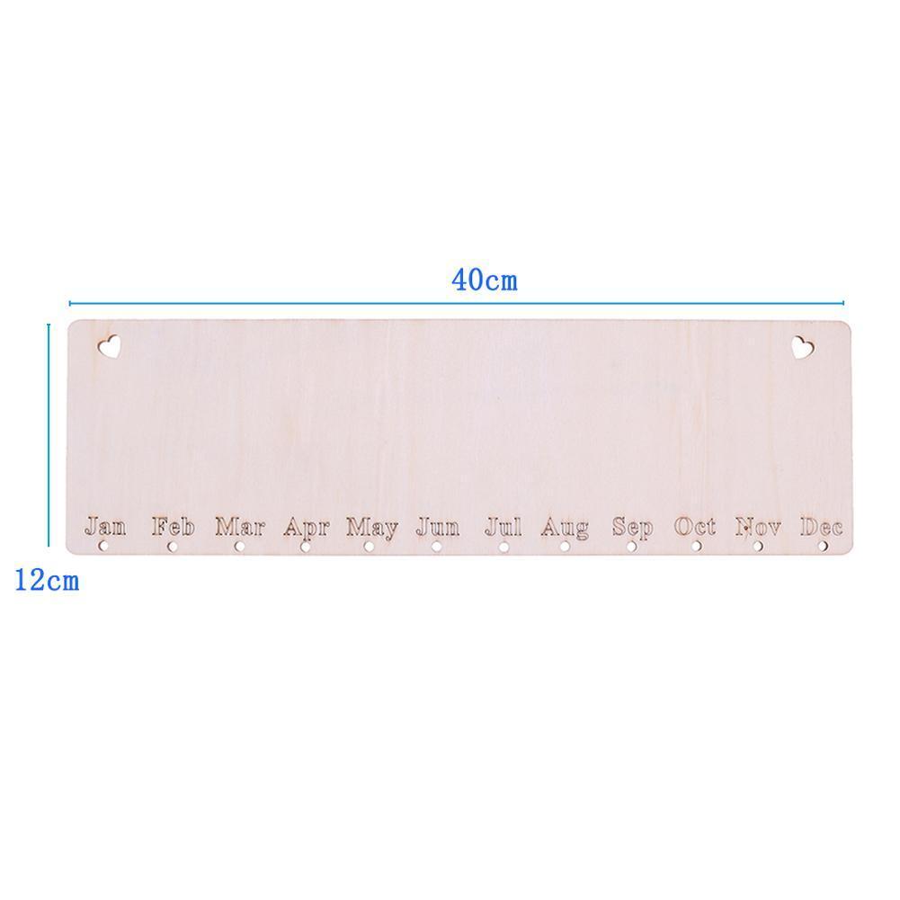 DIY Wooden Family Friends Date Mark Sign Hanging Blank Calendar Board Decor
