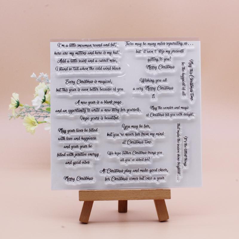 Christmas Wishes Silicone Clear Seal Stamp DIY Scrapbooking Embossing Photo Card