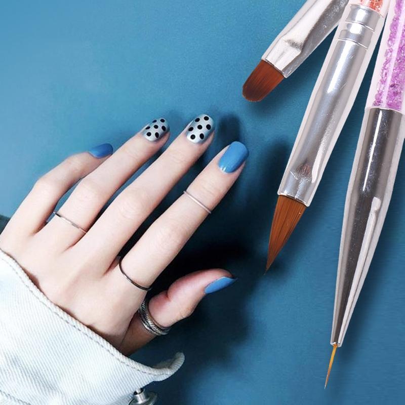 Flat Tip Pen Acrylic UV GEL Extension Builder Painting Pattern DIY Design Draw