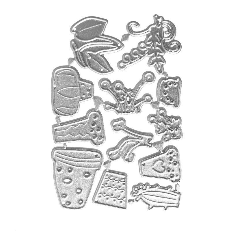 Potted Flowers Metal Cutting Dies Stencil DIY Scrapbooking Album Paper Card Mold