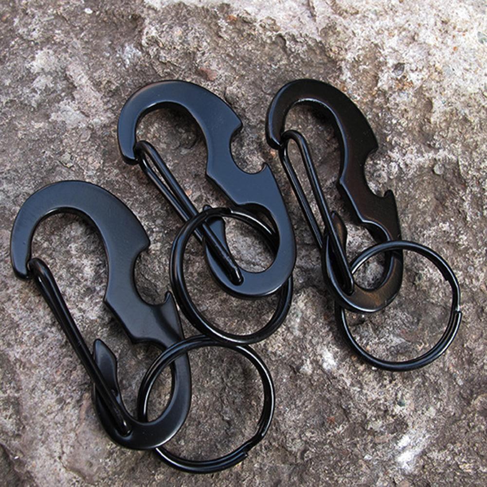 Outdoor Climbing Carabiner Bottle Opener Buckle Keychain Ring EDC Tools