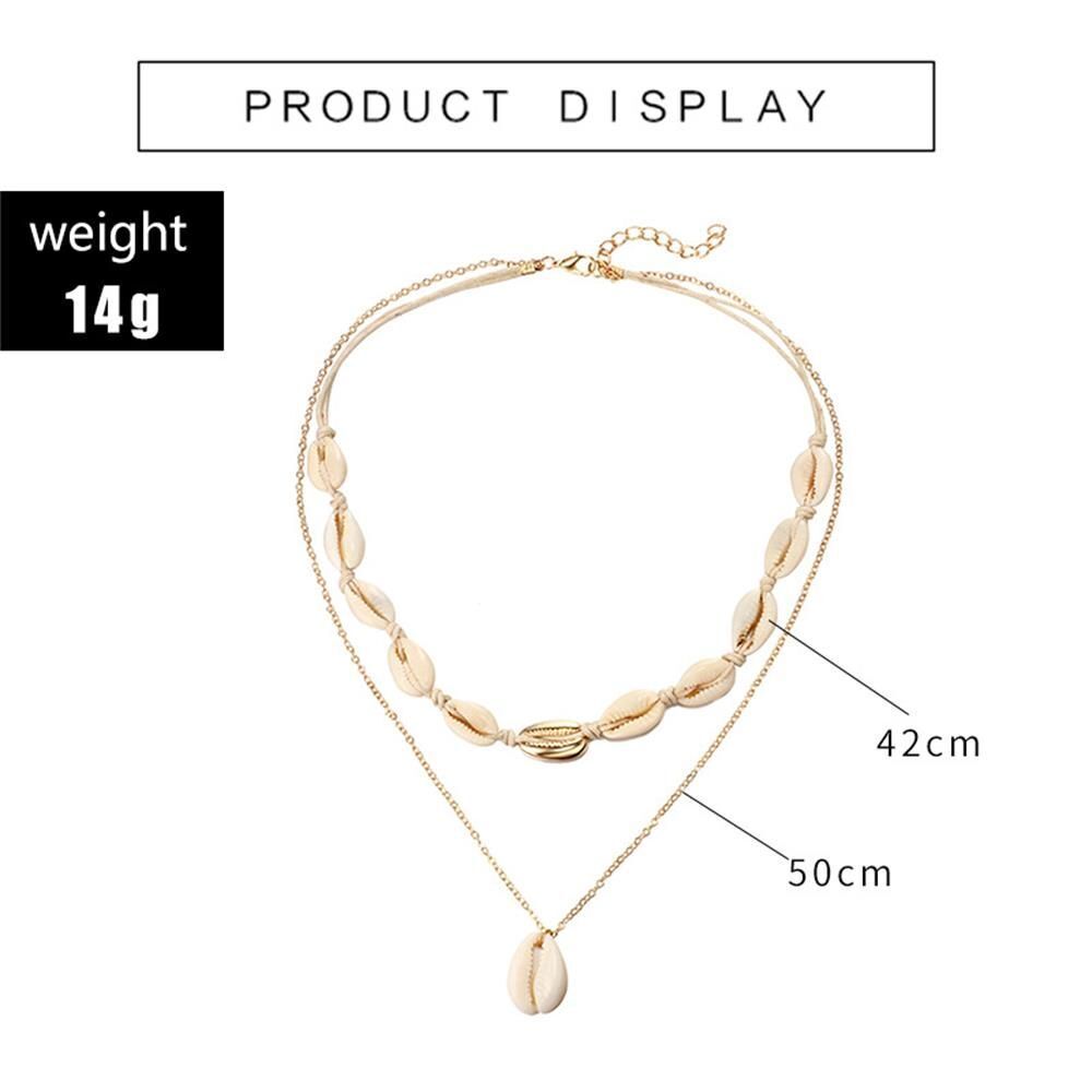Choker Cowry Seashell Pendant Multilayer Shell Necklace Bohemian Beach Jewelry