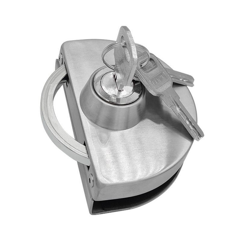 Frameless Glass Door Lock With Key Stainless Steel Anti-Theft Bolt Locks