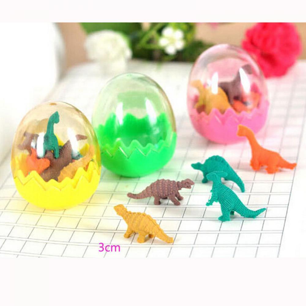 7Pcs/1Egg Cute Students Kids Office Stationery Dinosaurs  Pencil Eraser Rubber