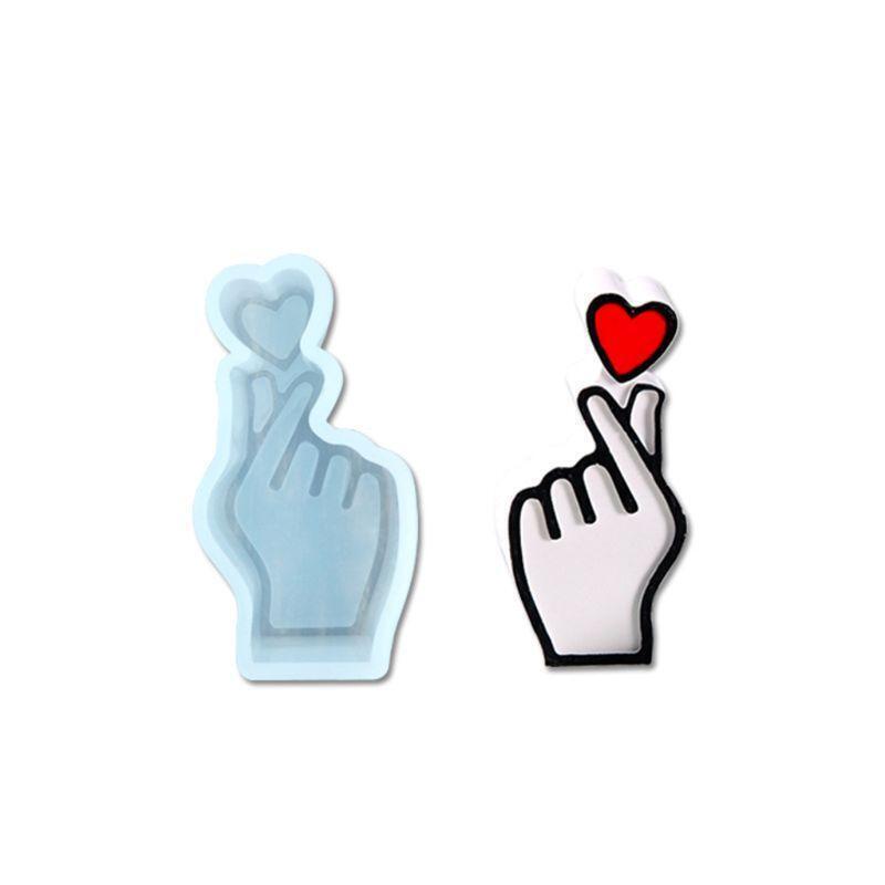 Handmade Finger Heart Silicone Molds DIY Crystal Drop Adhesive Pendant Art Mould