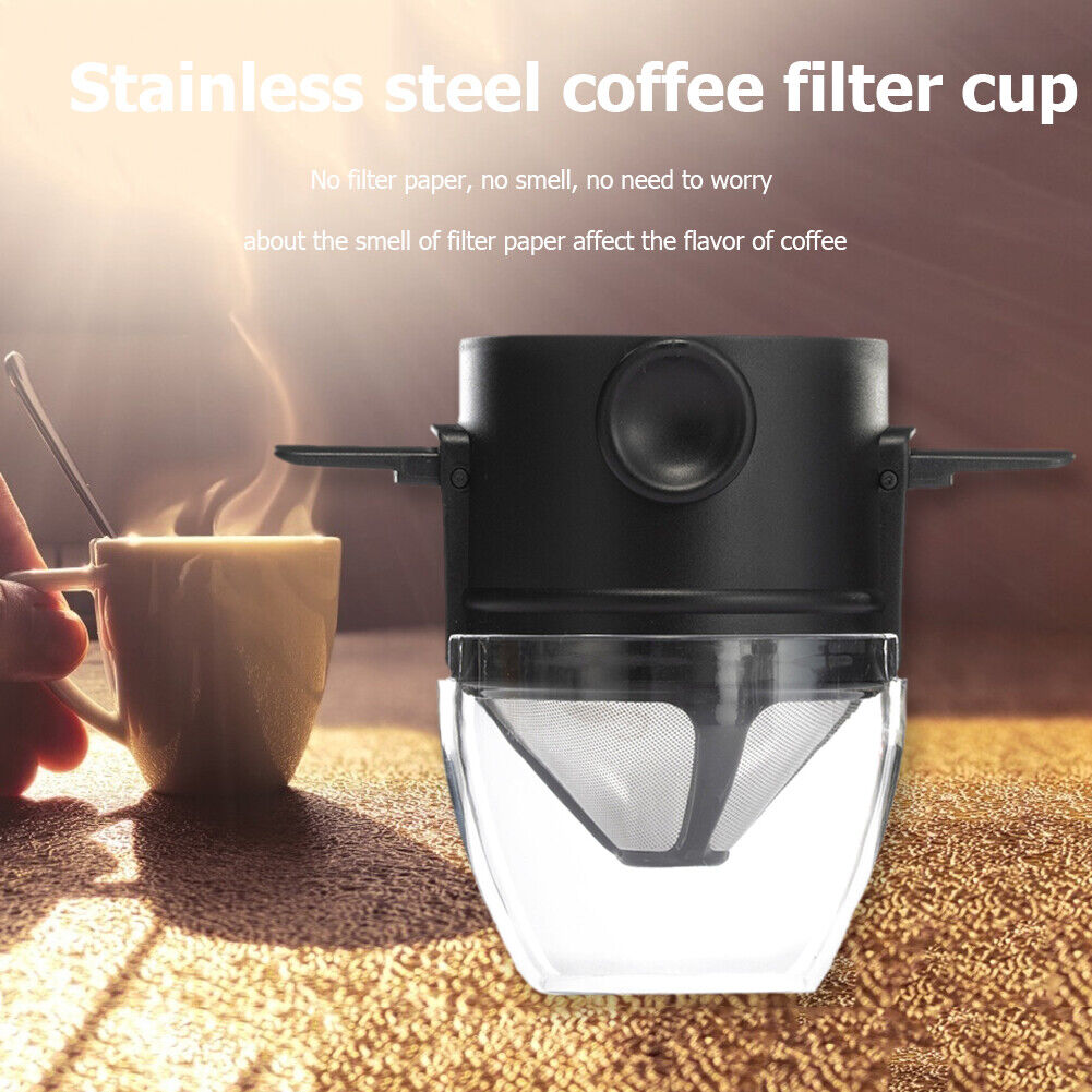 Reusable Stainless Steel Filter Cup Drip Coffee Holder Funnel Tea Infuser