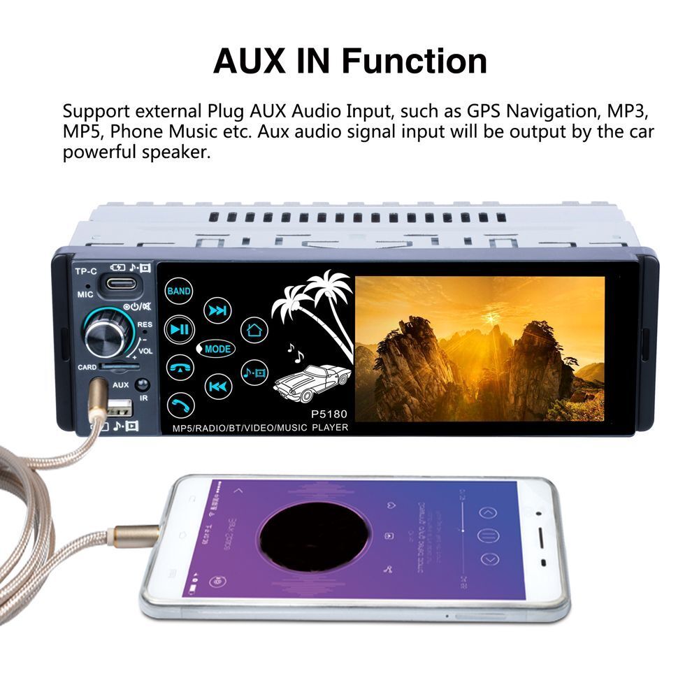 Phone Link Car Stereo Radio Bluetooth Car MP5 Player In-dash Audio Head Unit