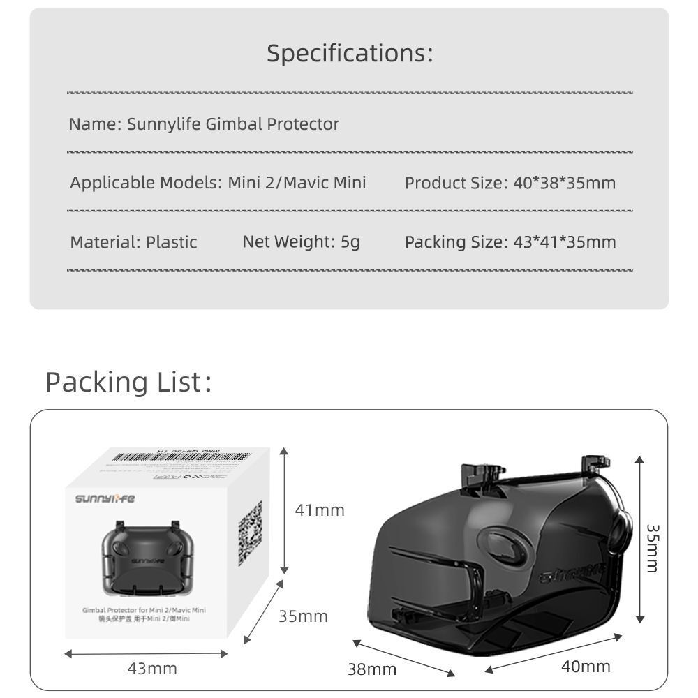 Anti-glare Protective Cover Sunshade Lens Cap For DJI Mavic Mini 2/Mini SE/Mini