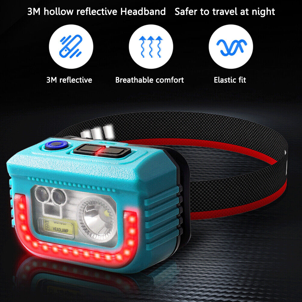 Multi-function Type-C Rechargeable Headlamp Gesture Sensor XPG Headlight