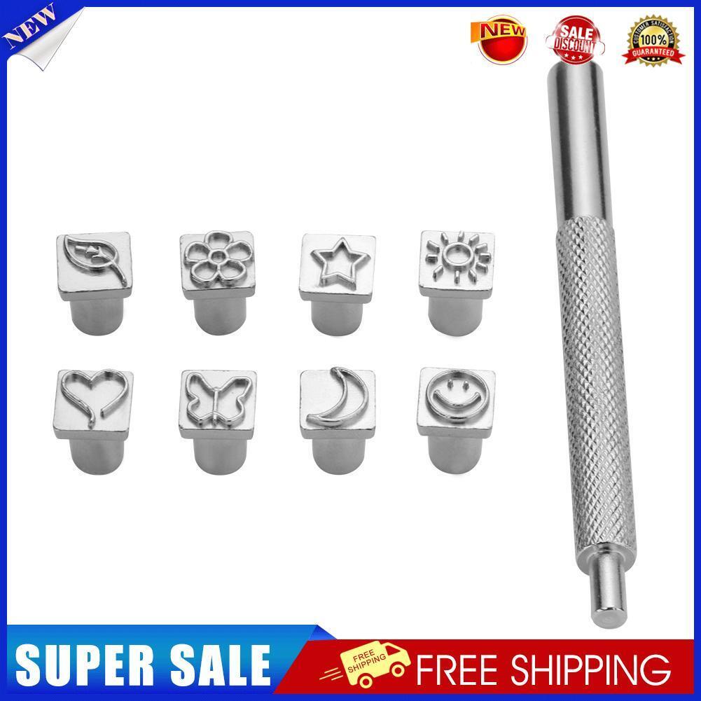 9 in 1 DIY Leather Printing Tool Steel Metal Carving Leathercraft Tool Kit
