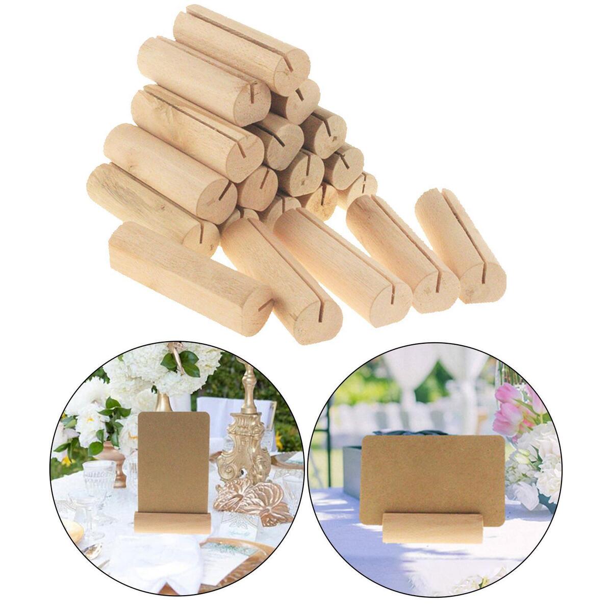 20x Wood Place Card Holders Wedding Kraft Place Cards Table Numbers Sign