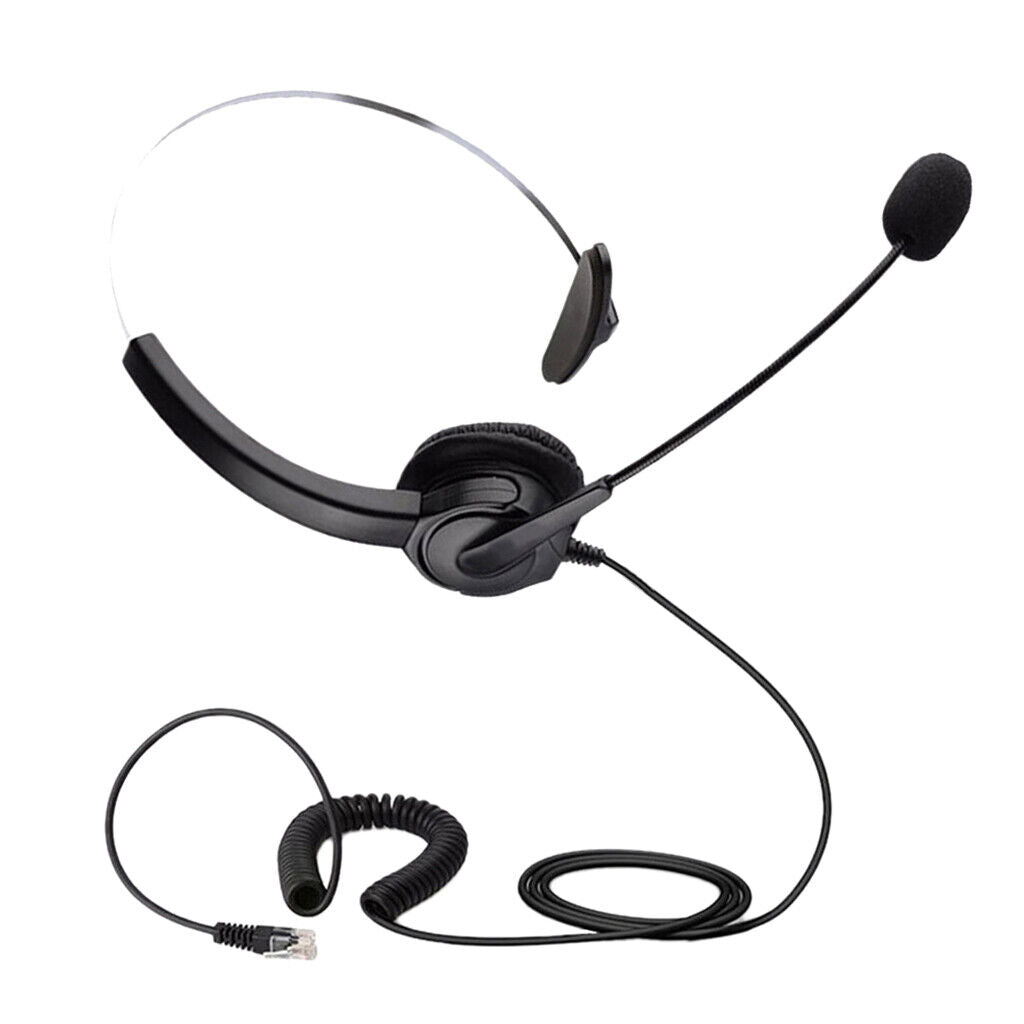Headset Phone Headset Monaural Phone Headset + Coiled Cable