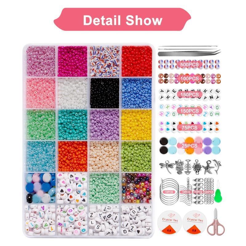16color Letter Bead Bracelets Pony Beads Glass Seed Beads For Jewelry Making