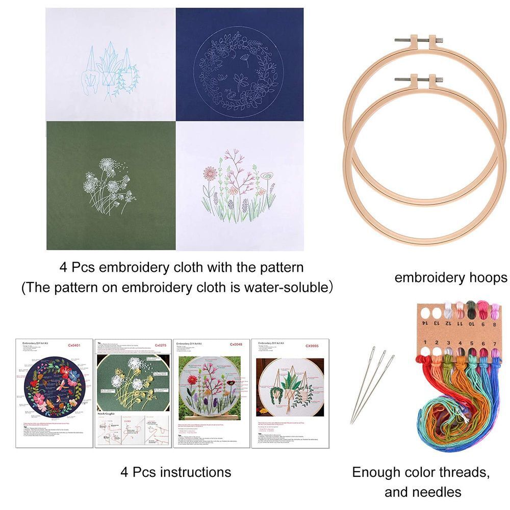 Decoration Embroidery Kit Cross Stitch Cloth Threads Tools DIY Starter Suits