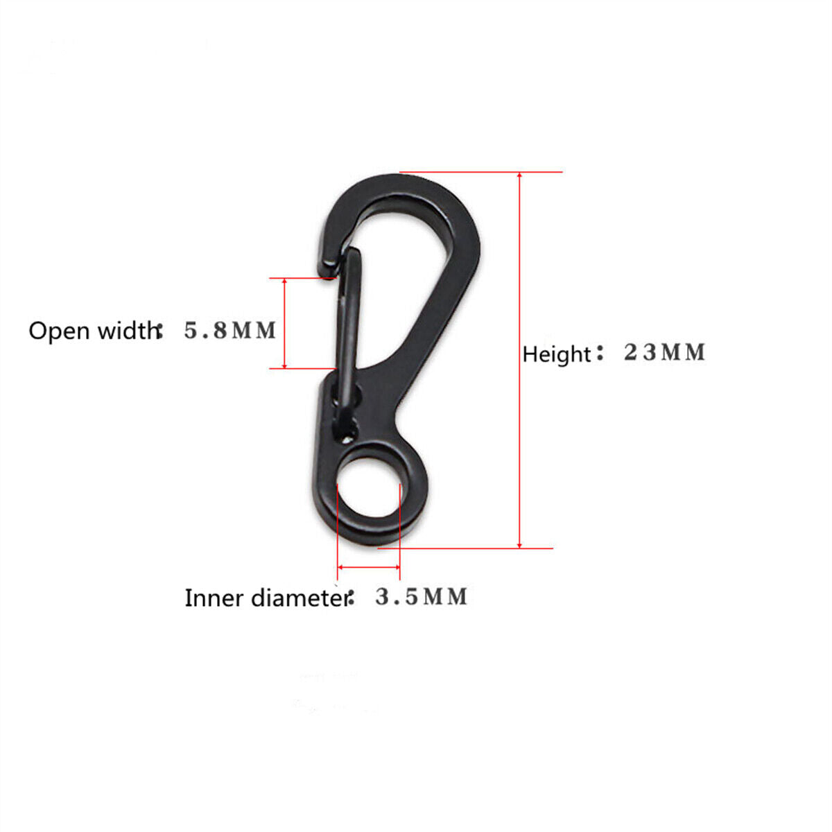 10X Mini Carabiner Zinc Alloy Key Buckle Keychain Snap Spring Clip Hook Tool DIY