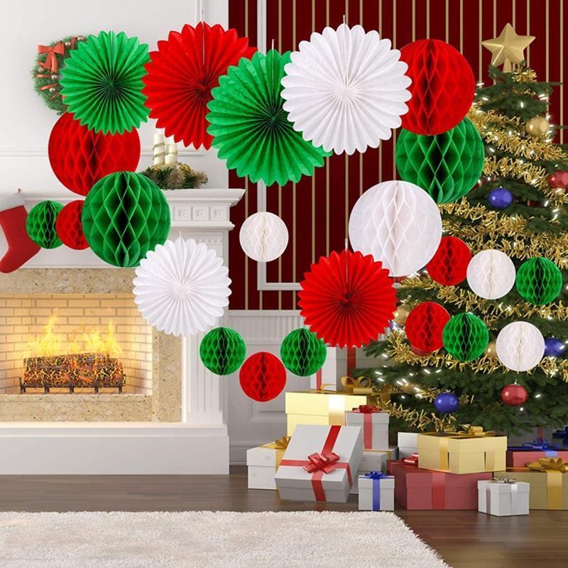 Hanging Paper Fans Decoration Set for Wedding Birthday Party Mother's Day Round