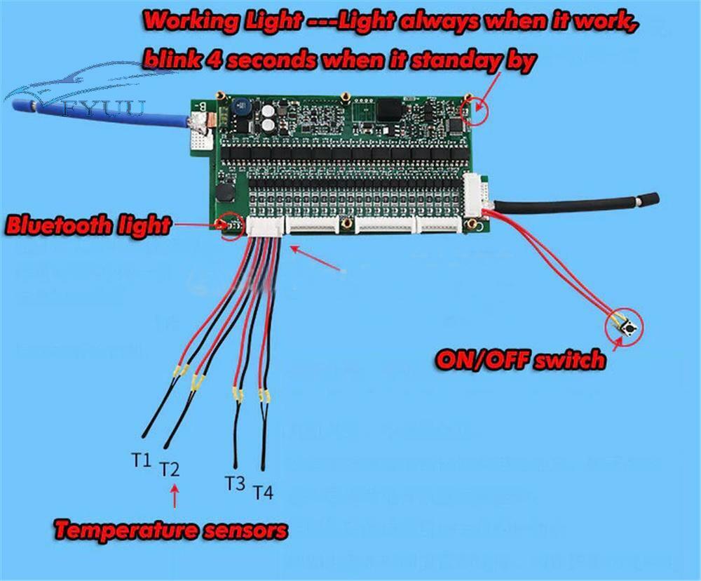 Smart 10S to 24S Bluetooth Ant BMS Lifepo4 Li-ion Lipo Battery Protection Board