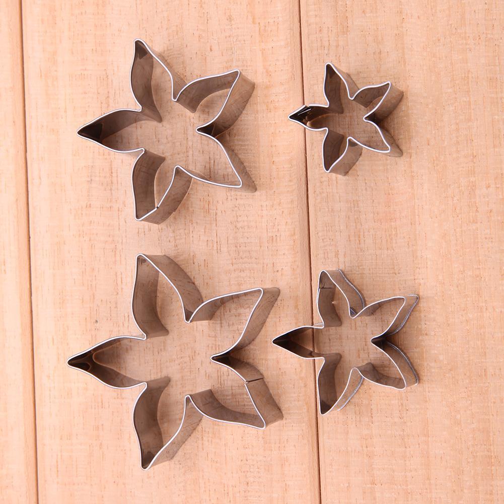 Roses Calyx Fondant Cake Decor Tools Stainless Steel Baking Mold (4pcs)