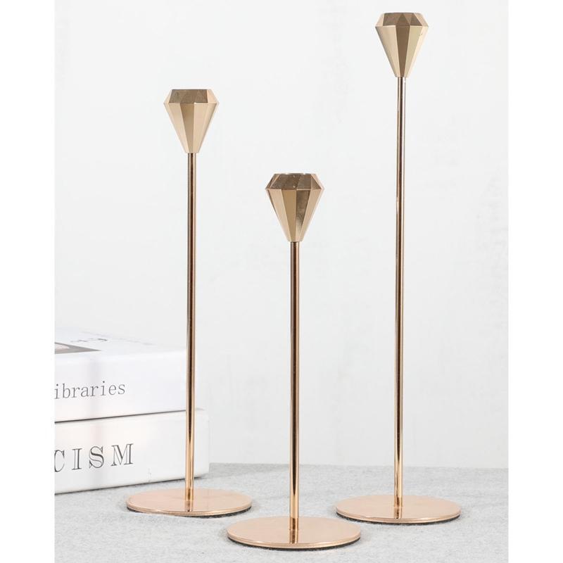 Metal Candle Holders 3Pcs/Set Decorative Candlesticks Simple Wedding Decor