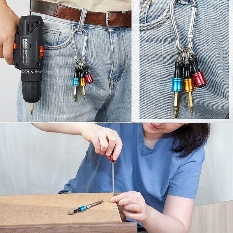 10 Pieces Hex Shank Keychain Extension Bar Screwdriver Bits Adapter 1/4 Inch