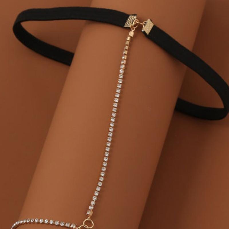 Punk Rhinestone Thigh Chain Leg Body Chain Beach Club Rave Party Body Supplies