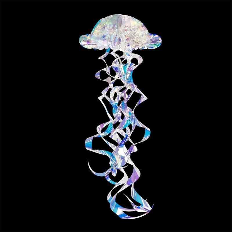 Glitter Iridescent Hanging Honeycomb Jellyfish Ornament DIY Paper Lantern Decor