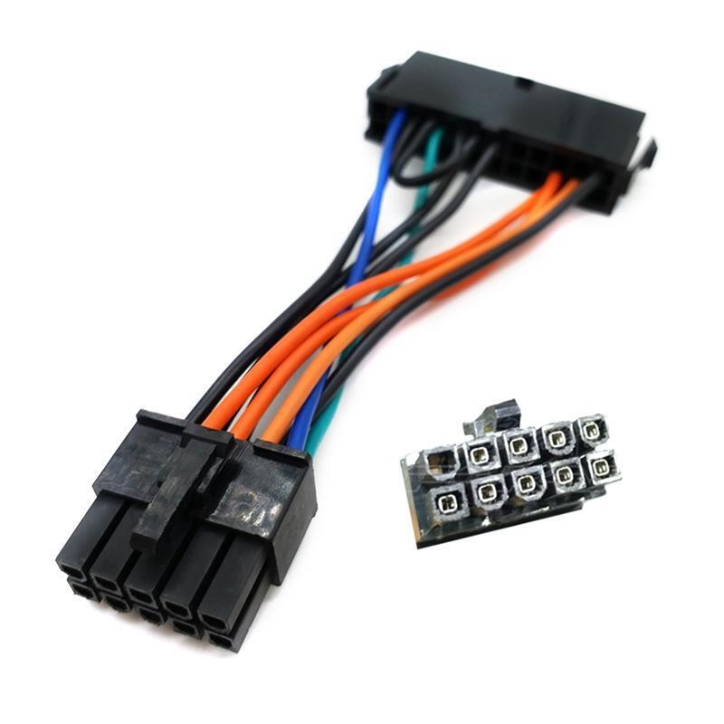 10CM/3.94in 24-pin10-pin Power Cord Converter ATX 24p To 10p Line for Lenovo Lap