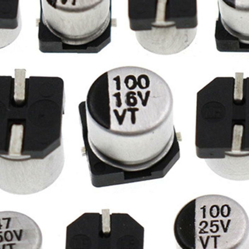400 Pieces 1UF~1000UF SMD Aluminum Electrolytic Capacitors Assortment Kit + Box