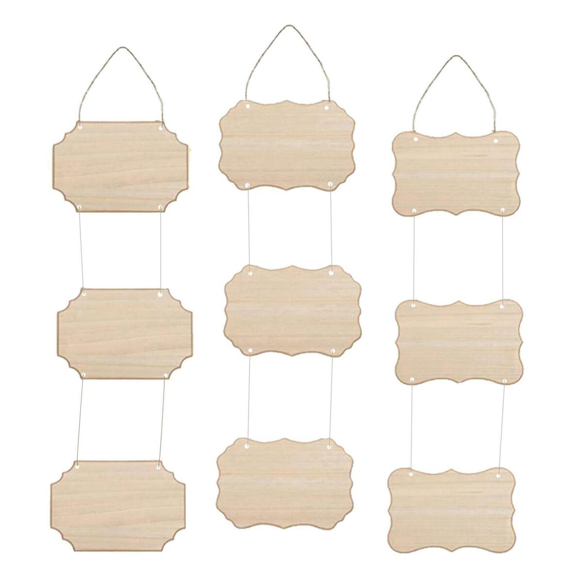 3pcs Rustic Wooden Log Disc Wooden Sign Plaque Wedding Christmas Hanging