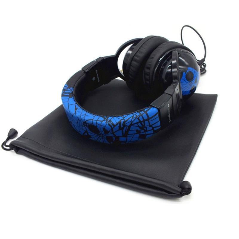 Black Large Capacity Storage PU Headphones Bags Carrying Bags for Big Headband