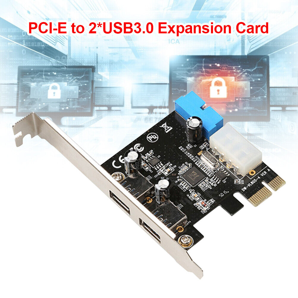2 Ports USB PCIE Expansion Card PCI Express to USB 3.0 20Pin Hub Adapter