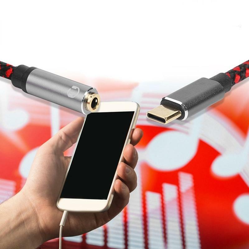 Type C Male To 3.5mm Female Audio Jack Adapter Connecting Cellphones Type C