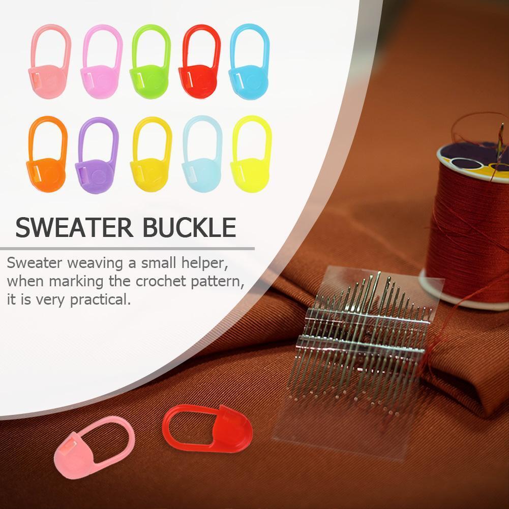 Colorful Plastic Safty Pins Sweater Mark Buckle DIY Weaving Tools (100pcs)