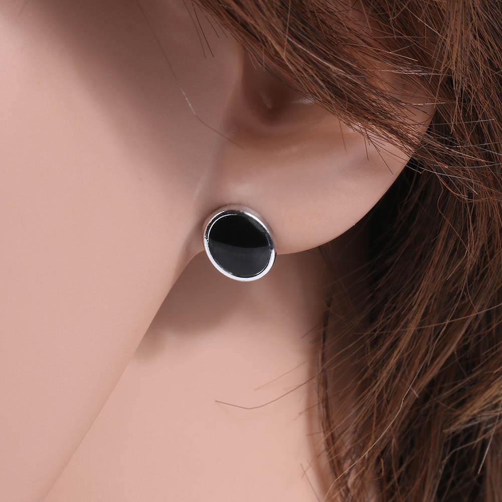 1 Box Women Small Rhinestones Earring Ear Studs Plastic Grass Moon Shape(3)